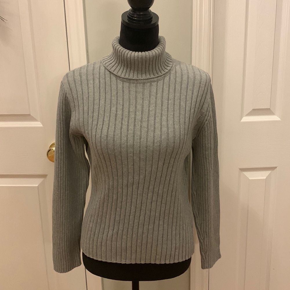 J. Jill Knit Gray Turtleneck Sweater- Size L